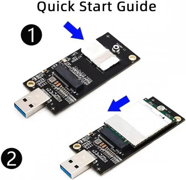 Alt view image 7 of 7 - Aomoproing NGFF M.2 Key-B WWAN to USB 3.0 Adapter Riser Card w SIM Slot For 3G/4G/5G LTE Wireless Module Modem Card