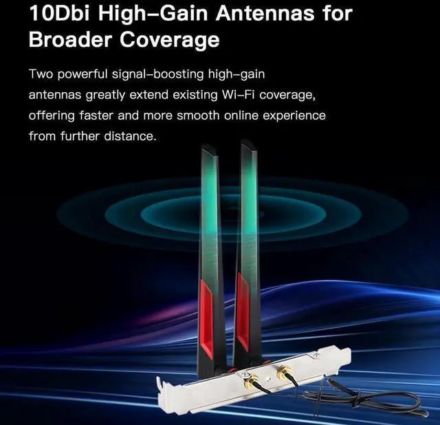 Alt view image 3 of 7 - Wireless Adapter WiFi 7 Network Card, BT5.4 BE200NGW 7th WiFi Adapter, M.2 Mini Desktop kit WiFi 7 Adapter 802.11BE Tri-Band 8774Mbps WiFi not Support AMD Motherboards for Win 10/11 10Dbi
