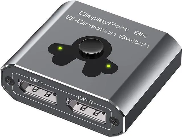 Main image of DP1.4 DisplayPort Switch, 8K Bi-Directional DisplayPort Splitter 2 in 1 Out/1 in 2 Out Display Port Switcher Supports 8K @60Hz 4K @120Hz for PC Laptop Monitor Projector TV