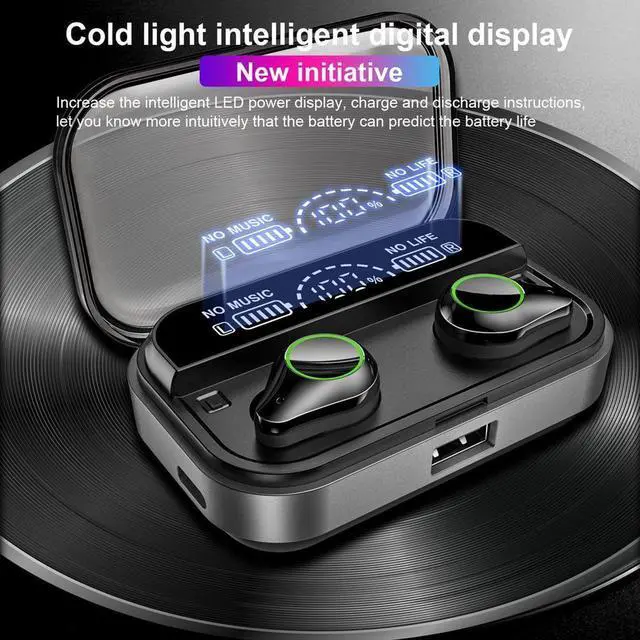 Alt view image 4 of 7 - Tws 5.0 Bluetooth 9D Stereo Earphone Wireless Earphones Ipx7 Waterproof Headphones with Led Display Charging Case Sport Headset