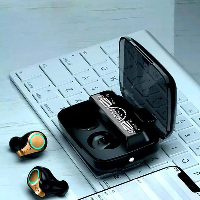 Alt view image 7 of 7 - True Wireless Earbuds, Bluetooth 5.0 Earbuds in-Ear TWS Stereo Headphones with Smart LED Display Charging Case Waterproof Built-in Mic for Sports Work