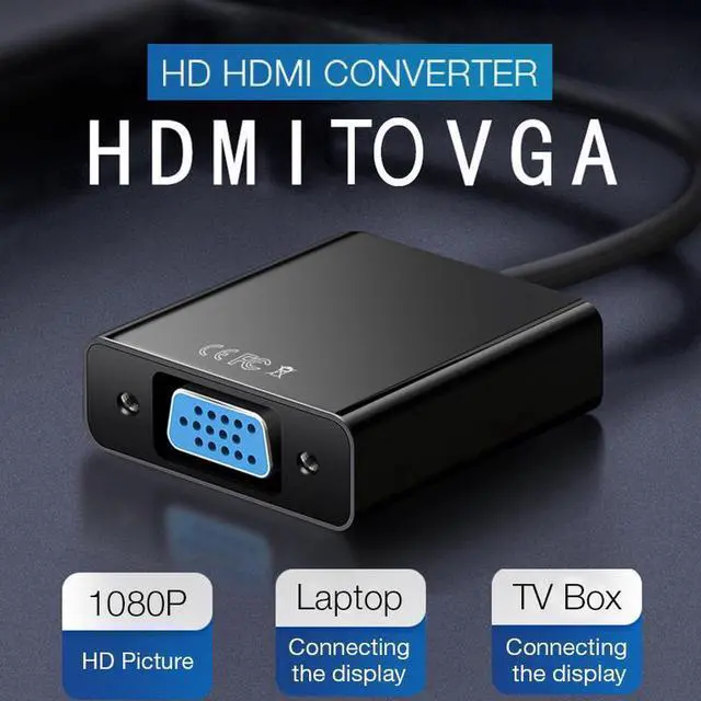 Alt view image 4 of 7 - HDMI to VGA Adapter 1080P HDMI Male To VGA Female Converter Digital to Analog for Laptop HDTV Video Cable HDMI VGA Adapter