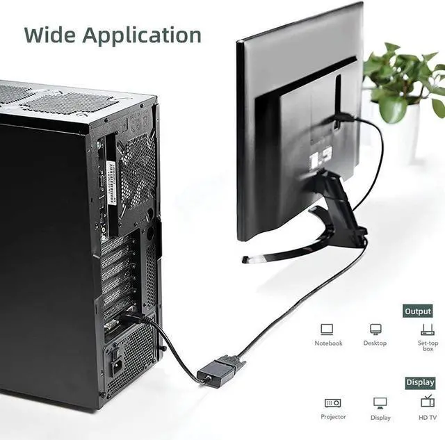 Alt view image 6 of 7 - DisplayPort to DVI Adapter, DP to DVI Adapter (Male to Female) Gold Plated Converter Compatible for Desktop, Laptop, PC