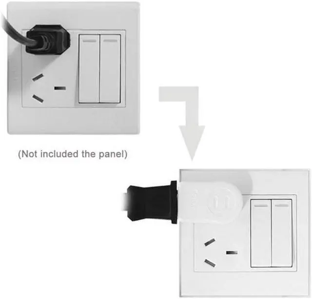 Alt view image 2 of 7 - Aomoproing NEMA 1-15P USA Outlet Saver Power Extension Adapter 2-prong 2 Outlets 90 Degree Left Right Angled