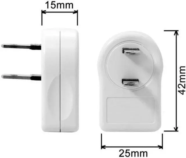 Alt view image 4 of 7 - Aomoproing NEMA 1-15P USA Outlet Saver Power Extension Adapter 2-prong 2 Outlets 90 Degree Left Right Angled