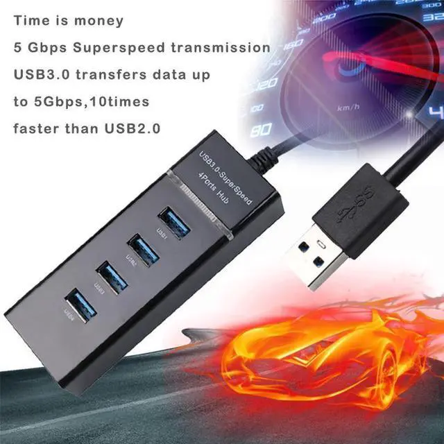 Alt view image 4 of 7 - High Speed 4 Ports USB 3.0 Hub USB Splitter Portable USB Port USB HUB for Apple Macbook Air Laptop PC Tablet High Speed