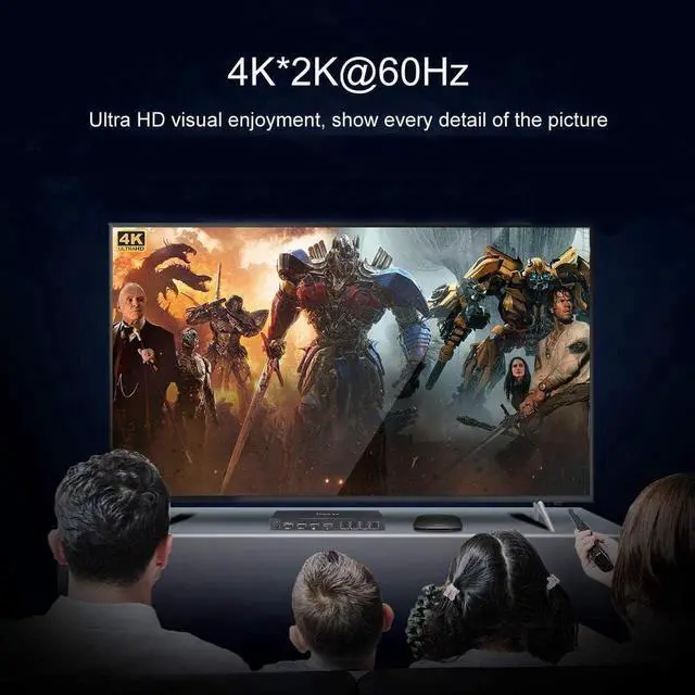 Alt view image 2 of 6 - HDMI KVM Switch 4 in 1 Out, KVM Switches 4 Port 4K@60Hz KVM Switch 1 Monitors 4 Computers HDMI KVM Monitor Switch for 4 Computers, KVM Switch Keyboard Mouse Adaptive EDID Hotkey Switching