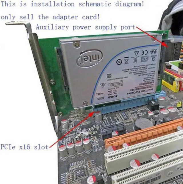 Alt view image 2 of 7 - Aomoproing PCI-E 3.0 x4 Lane to U.2 U2 Kit SFF-8639 Host Adapter for Intel Motherboard750 NVMe PCIe SSD