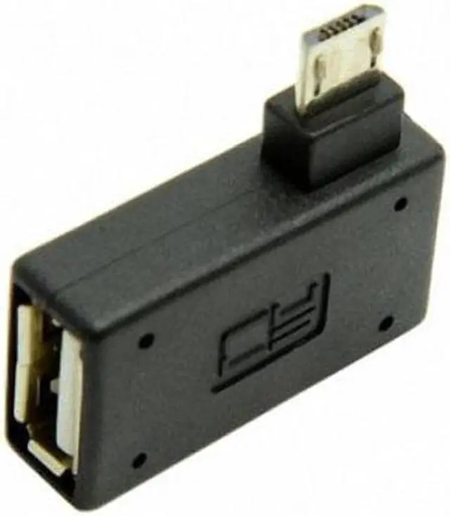 Alt view image 2 of 7 - Aomoproing 90 Degree Left Angled Micro USB 2.0 OTG Host Adapter with USB Power for Galaxy S3 S4 S5 Note2 Note3 Cell PhoneTablet
