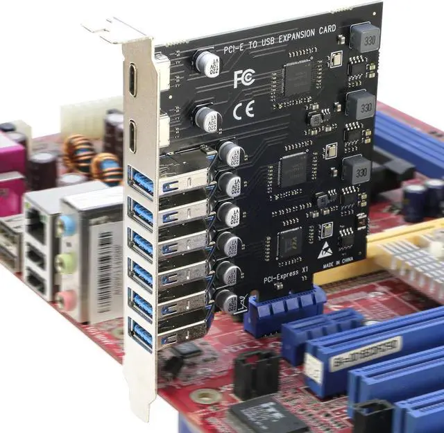 Alt view image 6 of 7 - USB 3.0 PCIe Card, 8-Port (2 x USB-C+ 6 x USB-A) USB 3.2 Gen1 5Gbps PCIe Expansion Card, Compatible with Windows and Linux (Not Support Mac OS)