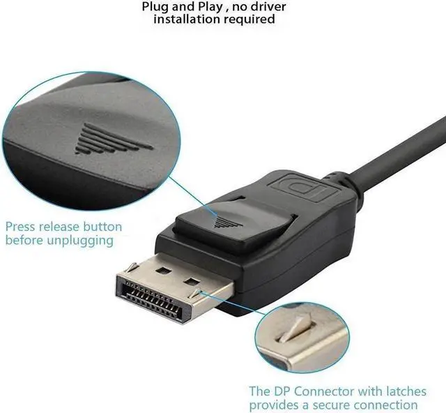 Alt view image 4 of 5 - Display Port to VGA Adapter 1080P Converter, YXwin DisplayPort DP to VGA Adapter Male to Female Adapter for DP Enabled Desktops and Laptops