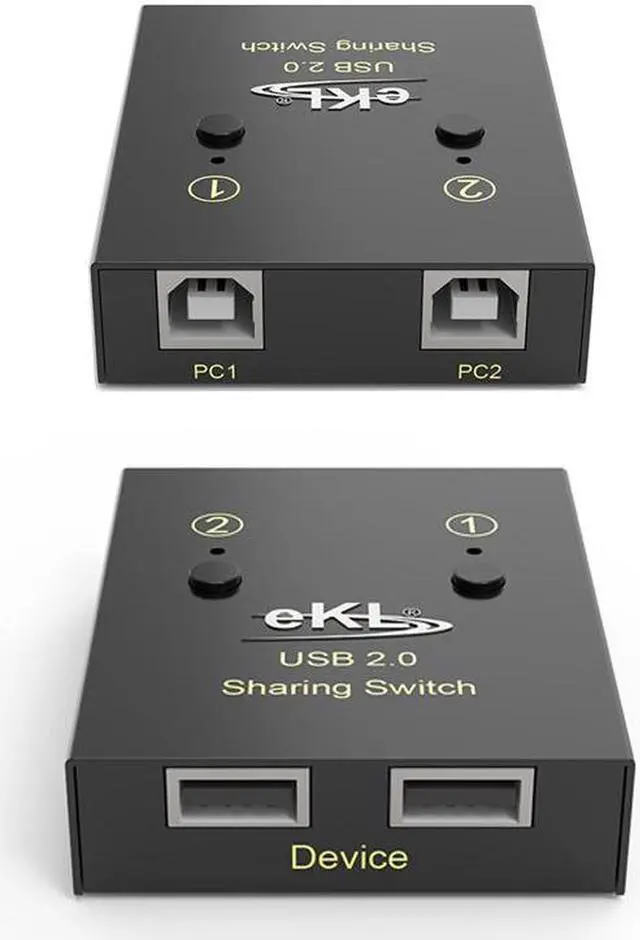 Alt view image 2 of 7 - 2 Ports USB 2.0 Switch Hub 2 in 2 out for Manual Sharing Keyboard Mouse Printer and U-disk Desktop PC Computer