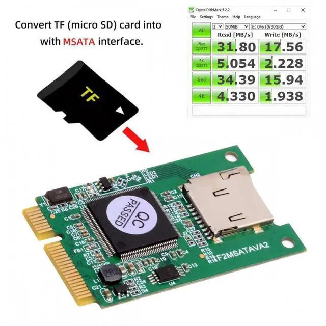 Alt view image 5 of 7 - Aomoproing MSATA to Micro SD T-Flash TF Card Rearder Adapter Embedded for Industrial Mobile SSD