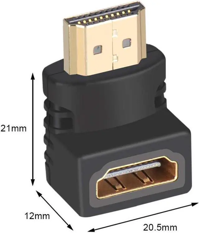 Alt view image 7 of 7 - HDMI Male to Female Adapter, 90 and 270 degree Right Angle HDMI to HDMI Converter, 4K 3D HDMI Extender,for TV Stick, Roku Stick, Chromecast, Xbox, PS4, PS3, Nintendo Switch, 4 Pack