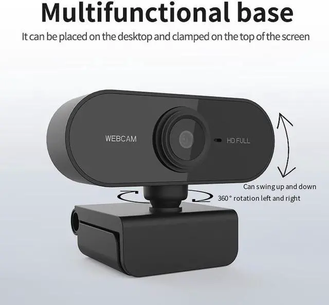 Alt view image 3 of 7 - HD 1080P Webcam Mini Computer PC WebCamera with Microphone Rotatable Cameras for Live Broadcast Video Calling Conference Work