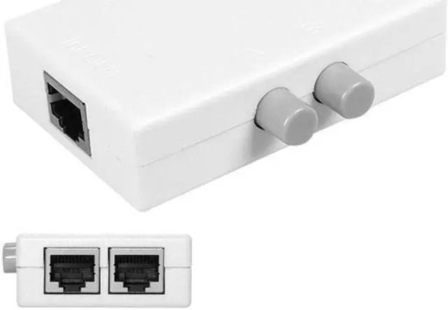 Alt view image 5 of 5 - Aomoproing UTP STP 2 in 1 out 2 Ports RJ45 LAN CAT Network Switch Selector Internal External Networking Switcher Splitter Box