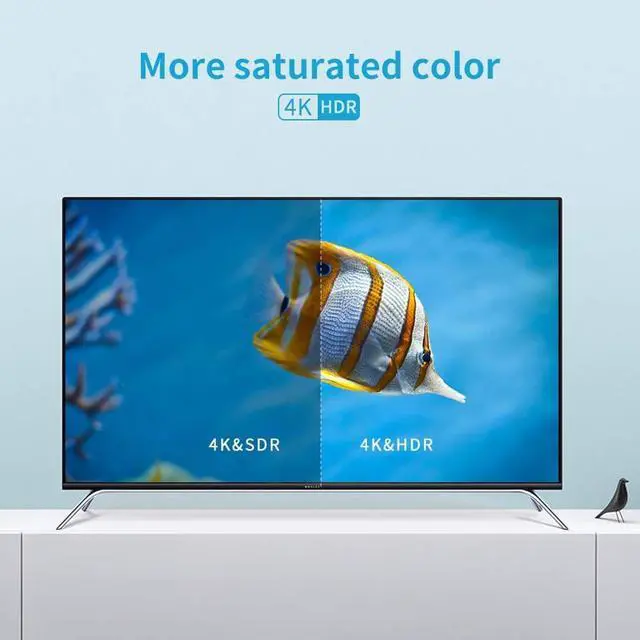 Alt view image 5 of 7 - VEGGIEG HDMI Fiber Optic Cable , 1/2/3/5/8/10/15/20/30/50/100Meters HDMI 2.0 Cable Supports 4K@60Hz, 4:4:4, HDR, HDCP 2.2, ARC, 3D, High Speed 18Gbps, Slim and Flexible HDMI Optic Cable(3M,10ft)