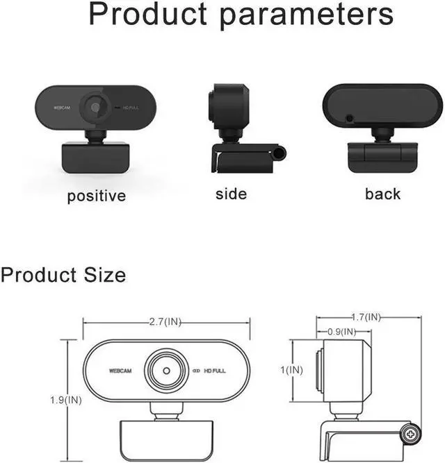 Alt view image 5 of 7 - Full HD 1080P Webcam USB Mini Computer Camera Built-in Microphone, Flexible Rotatable , for Laptops, Desktop Webcam Camera