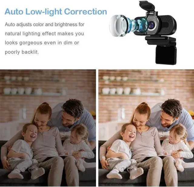 Alt view image 2 of 7 - Webcam 1080p USB Webcam Manual Focus Built-in Sound-absorbing Microphone Drive-free Web Camera for PC Laptop Web Cam Webcam