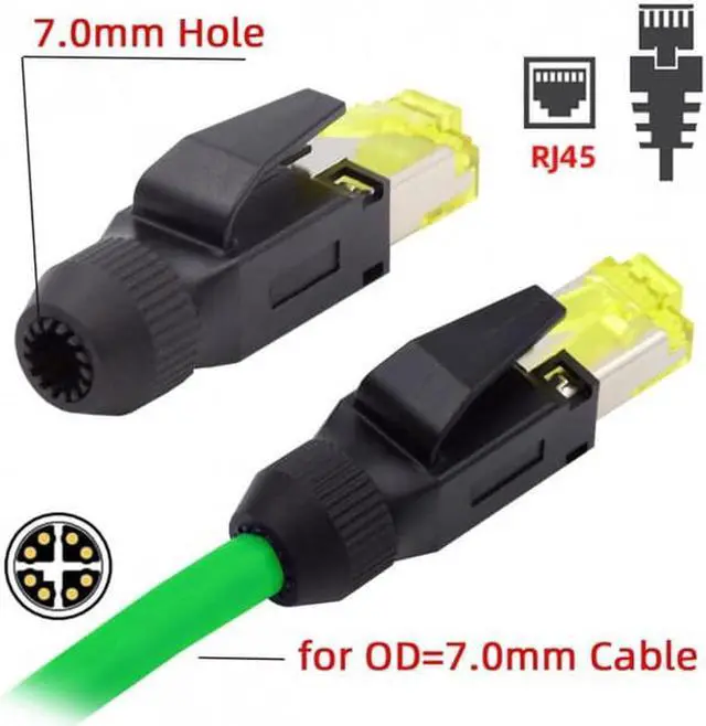 Alt view image 3 of 6 - Aomoproing 2pcs/lot STP UTP Shield Cat6 RJ45 8P8C Plug Assembly Crimp Type for Industrial Network Ethernet Patch Cord