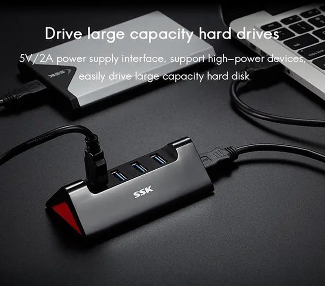 Alt view image 2 of 5 - USB HUB 2.0 Multi USB 2.0 Splitter High Speed 4 Ports USB Hub for PC Tablet Laptop Accessory TF SD Card Reader