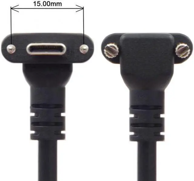 Alt view image 3 of 7 - Aomoproing  8.0M Down Up Angled USB 3.1 Type-C Dual Screw Locking to USB3.0 Data GL3523 Repeater Cable 90 Degree for Camera Oculus Quest Link
