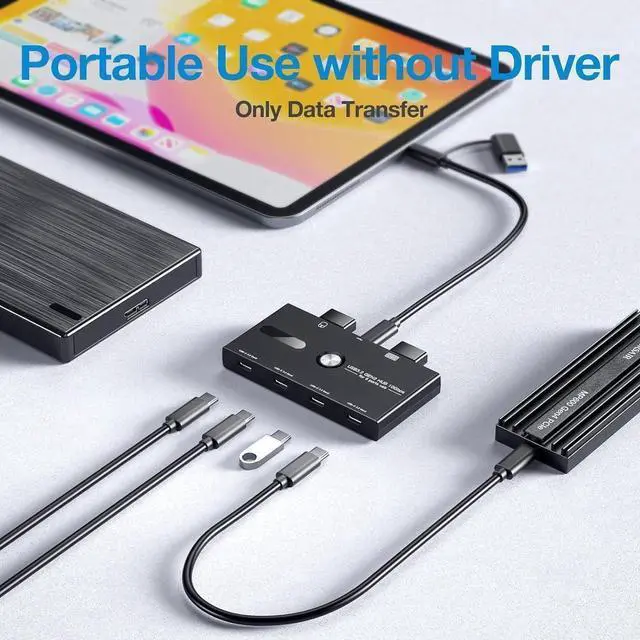 Alt view image 2 of 7 - 10Gbps USB 3.2 Gen 2 USB C Hub, 6 Ports USB C Splitter, USB C to USB C and USB A Hub for PC, Laptop, Mac-Book Pro/Air, i-Mac, Surface Pro, Chro-m-e-book, Etc (HUB ONLY, Not Support Charging/Monitor)