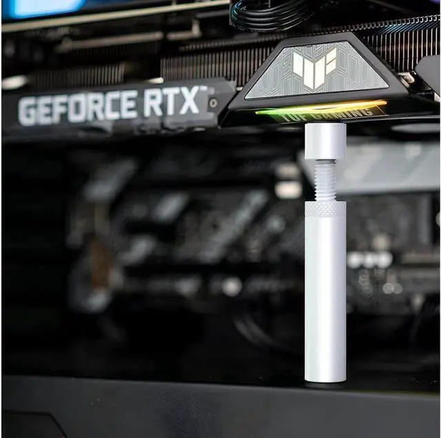 Alt view image 5 of 6 - Graphics Card GPU Support Bracket, Adjustable Height GPU Sag Stand Bracket with Magnet and Non-Slip Sheet, GPU Holder for Prevent Universal VGA Graphics Card Sag - 2.8-4.7"- L - White