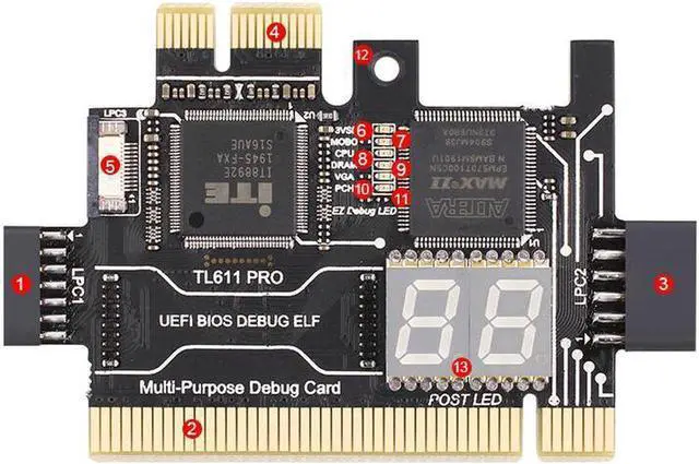 Main image of TL611 Pro Universal Laptop and PC PCI PCI-E mini PCI-E LPC motherboard Diagnostic Analyzer Tester Debug Cards upgraded TL460S