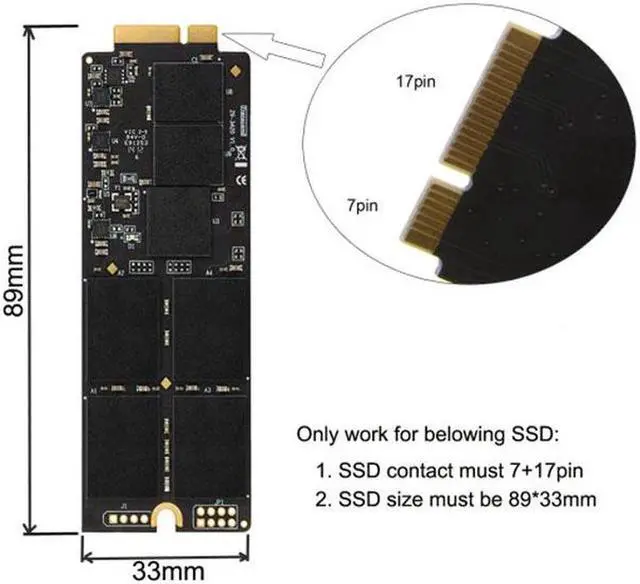 Alt view image 2 of 7 - Aomoproing USB 3.0 to 2012 Macbook Pro Retina A1425 A1398 MC975 MC976 MD212 MD213 ME662 ME664 ME665 SSD 17+7Pin Case