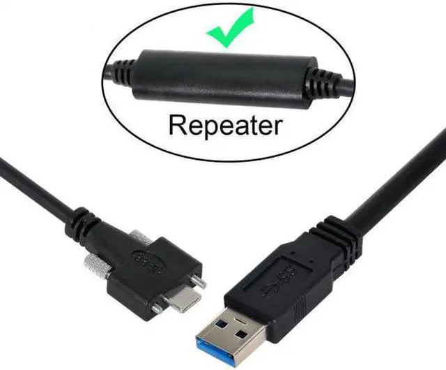 Alt view image 6 of 7 - Aomoproing  8 Meters USB 3.1 Type-C Dual Screws Locking to Standard USB3.0 Data Cable Mount Type for Camera Recorder
