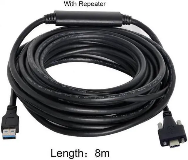 Alt view image 7 of 7 - Aomoproing  8 Meters USB 3.1 Type-C Dual Screws Locking to Standard USB3.0 Data Cable Mount Type for Camera Recorder