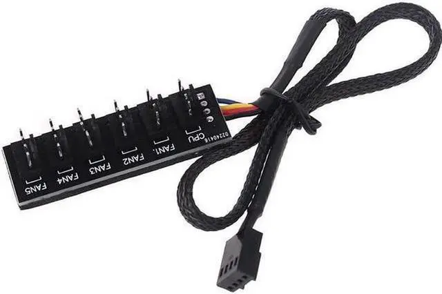 Alt view image 6 of 6 - 4PC  Milue PWM Fan Hub PC Fan Splitter 6 Way Sleeved Power Supply Cable Adapter Internal Motherboard Fan Power Extension Cable Cord Pwm Fan Hub Splitter