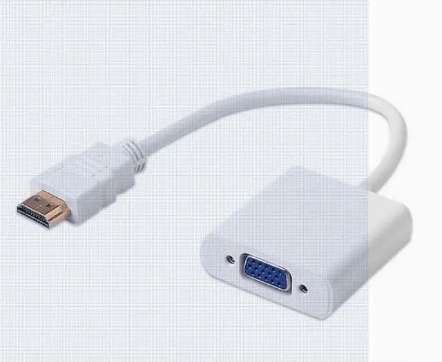 Alt view image 2 of 2 - HDMI cable to VGA HD cable Cable converter set-top box HD video cable without audio frequency White