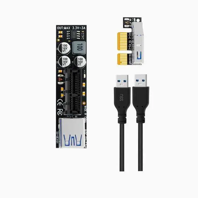 Main image of Mainboard PCI-EX1 port Extension cable PCI-E adapter cable Extension Extends the PCI-E port one male and one female