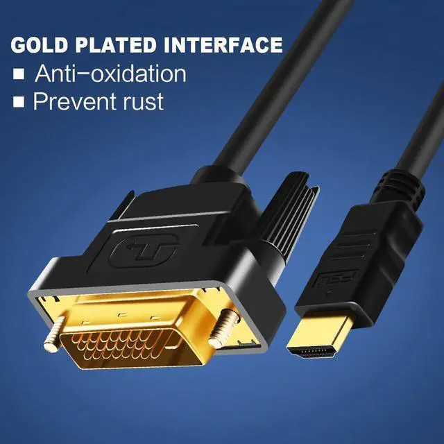 Alt view image 2 of 7 - 1080P 3D Bi-directional HDMI to DVI (DVI to HDMI) Cable DVI-D 24+1 Pin Adapter Cables for LCD DVD HDTV XBOX High Speed DVI to HDMI Cable (9.9FT / 3M)