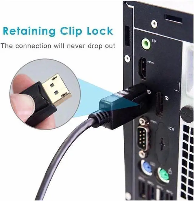 Alt view image 5 of 6 - DisplayPort to DVI Adapter, FAL Dp Display Port to DVI Converter Male to Male Gold-Plated Cord 6 Feet Black Cable for L enovo, Dell, HP and Other Brand
