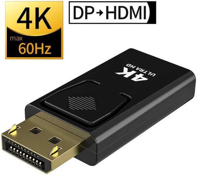Main image of DP to HDMI 4K 60Hz, DisplayPort to HDMI Adapter, HDMI Support UHD 4K @60Hz Audio/Video, Black, 1-pack