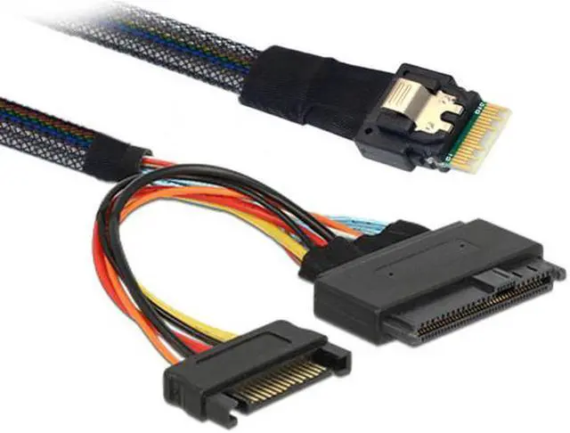 Alt view image 6 of 7 - Aomoproing  U.2 U2 SFF-8639 to Slimline SFF-8654 4i NVME PCIe SSD Cable for Mainboard SSD 750 p3600 p3700 M.2