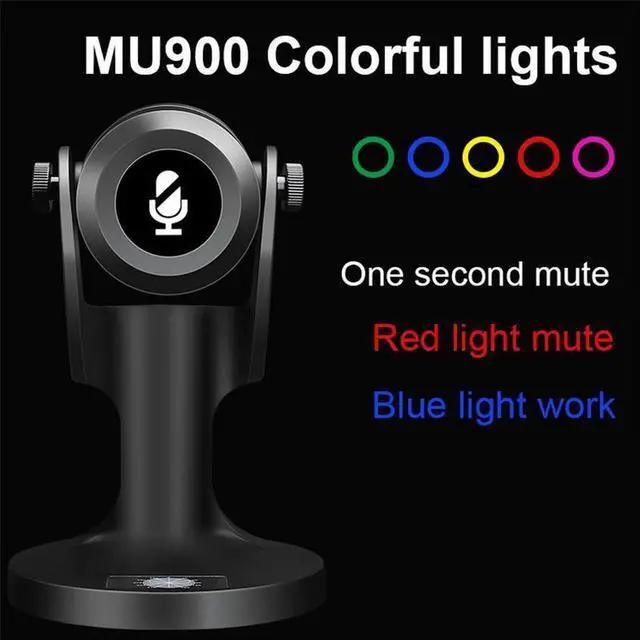 Alt view image 5 of 7 - USB RGB Microphone Condenser Recording Microphone USB LED Lights Noise Cancelling Video Recording Microphone For PC Laptop