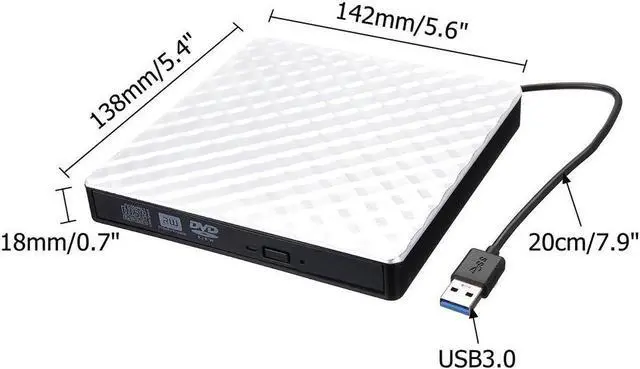 Alt view image 6 of 7 - External USB 3.0 DVD RW CD Writer Slim Carbon Grain Drive Burner Reader Player For PC Laptop Optical Drive