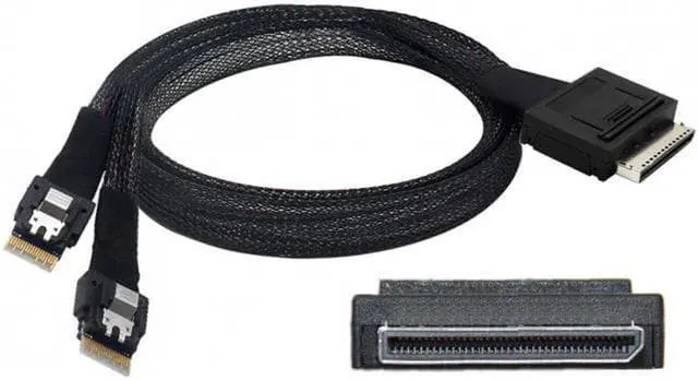 Main image of Aomoproing OCuLink PCIe PCI-Express SFF-8611 8x 8-Lane to Dual SFF-8654 Slimline 4x SSD Data Active Cable 50cm