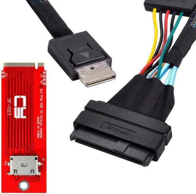 Alt view image 7 of 7 - Aomoproing  U.2 SFF-8639 CablePCI-E 3.0 M.2 M-key to Oculink SFF-8612 SFF-8611 Host Adapter for PCIe Nvme SSD 2260