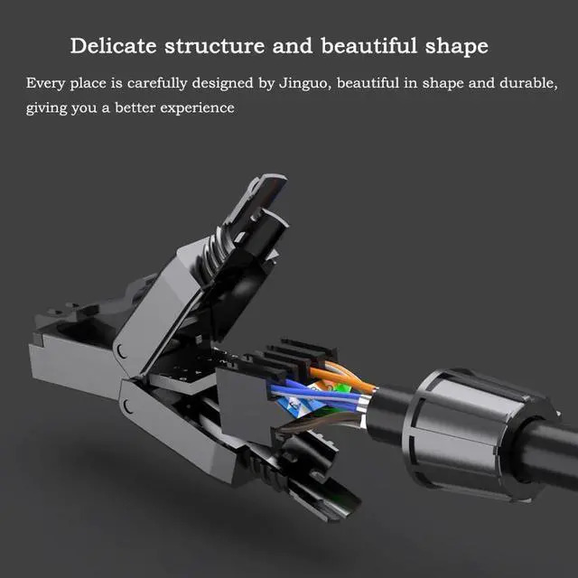 Alt view image 4 of 7 - 1Pcs Category 8 Pressure-free Crystal Head Reusable CAT8 Network Cable Connector Head 10 Gigabit Shielded RJ45 Computer