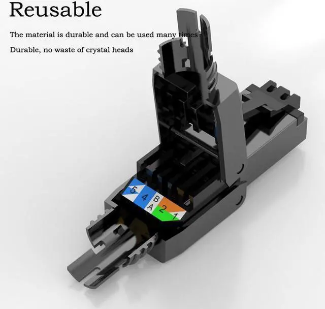 Alt view image 3 of 7 - 1Pcs Category 8 Pressure-free Crystal Head Reusable CAT8 Network Cable Connector Head 10 Gigabit Shielded RJ45 Computer