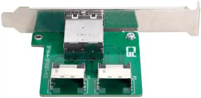 Alt view image 5 of 7 - Aomoproing Dual Ports Mini SAS HD SFF-8644 To Internal Mini SAS SFF-8087 PCBA Female Adapter With Low Profile Bracket