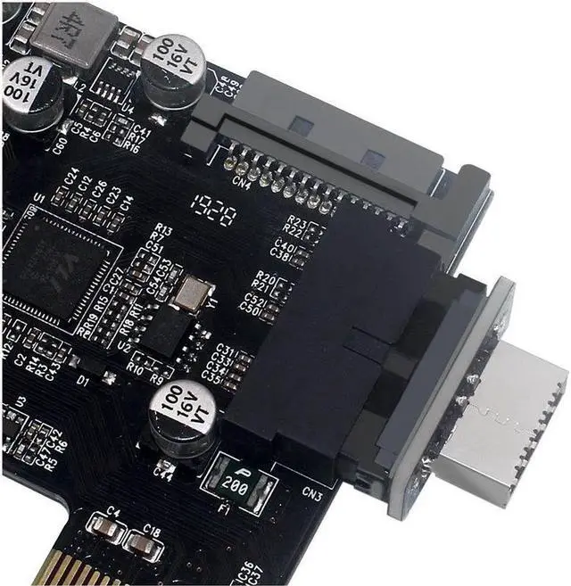 Alt view image 4 of 4 - Motherboard Internal USB 3.0 20Pin/19P Header to Type-E A-Key USB 3.1 20 Pin Adapter for Type C Front Panel Chassis Bracket