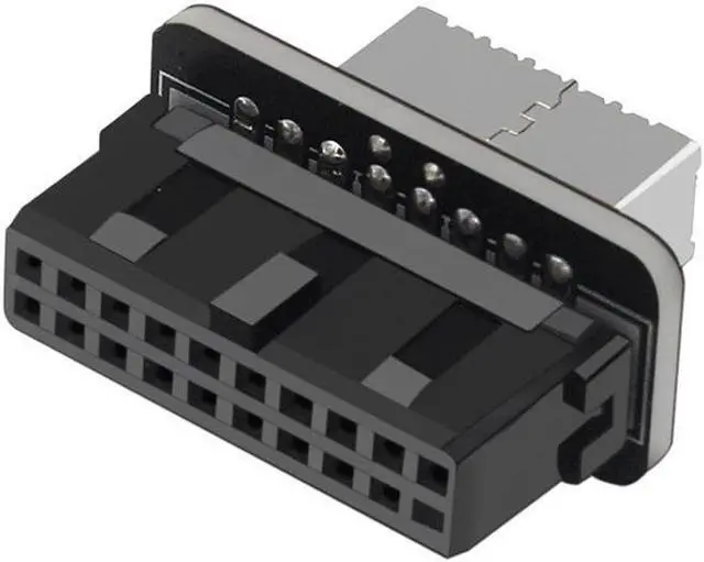 Alt view image 2 of 4 - Motherboard Internal USB 3.0 20Pin/19P Header to Type-E A-Key USB 3.1 20 Pin Adapter for Type C Front Panel Chassis Bracket