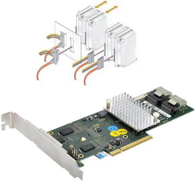 Alt view image 6 of 7 - Aomoproing PCI-E to D2616-A12 LSI 9261-8i SATA/SAS Raid 6Gbs 512MB Cache SFF-8087 6Gb RAID0.1.5.6 PCI-E 2.0 X8 Controller Card with Bracket