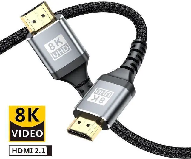 Main image of 8K HDMI 2.1 Cable 6.6ft, Certified 48Gbps Ultra High Speed HDMI Cable 8K60Hz, 4K120Hz 4:4:4 eARC DTS:X HDR10+ HDCP 2.2&2.3 3D Dolby Atmos Compatible with Mac Gaming PC Soundbar PS5